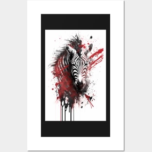 Zebra Ink Painting Posters and Art